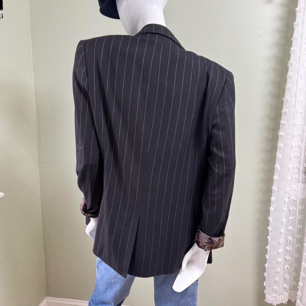 Vintage Slatl & Dean Pinstripe Blazer – Men’s Medium, Women’s Oversized Fit Des - Picture 7 of 8
